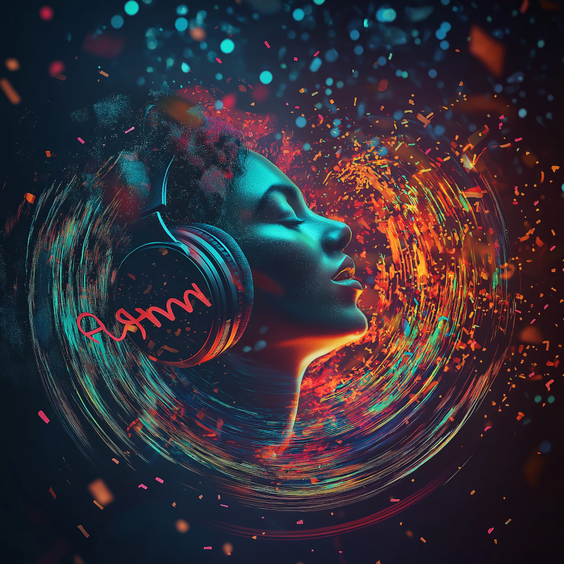 Colorful portrait representing live music discovery