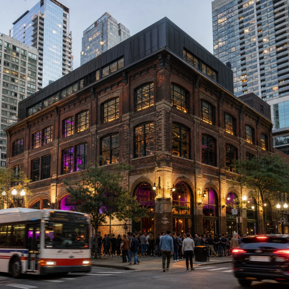 Fictional downtown Juniper Stage concert venue in Chicago, USA